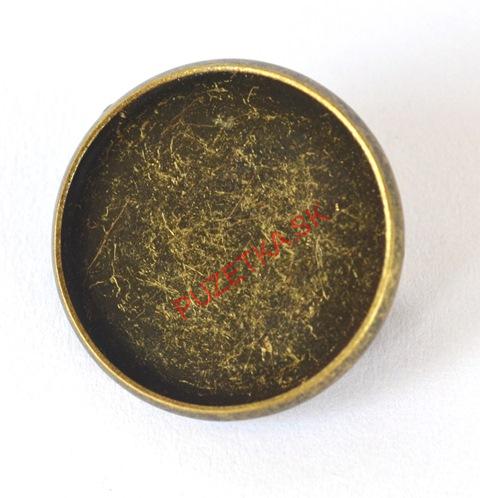 Brošňa - kruh, 20 mm, farba starobronzová