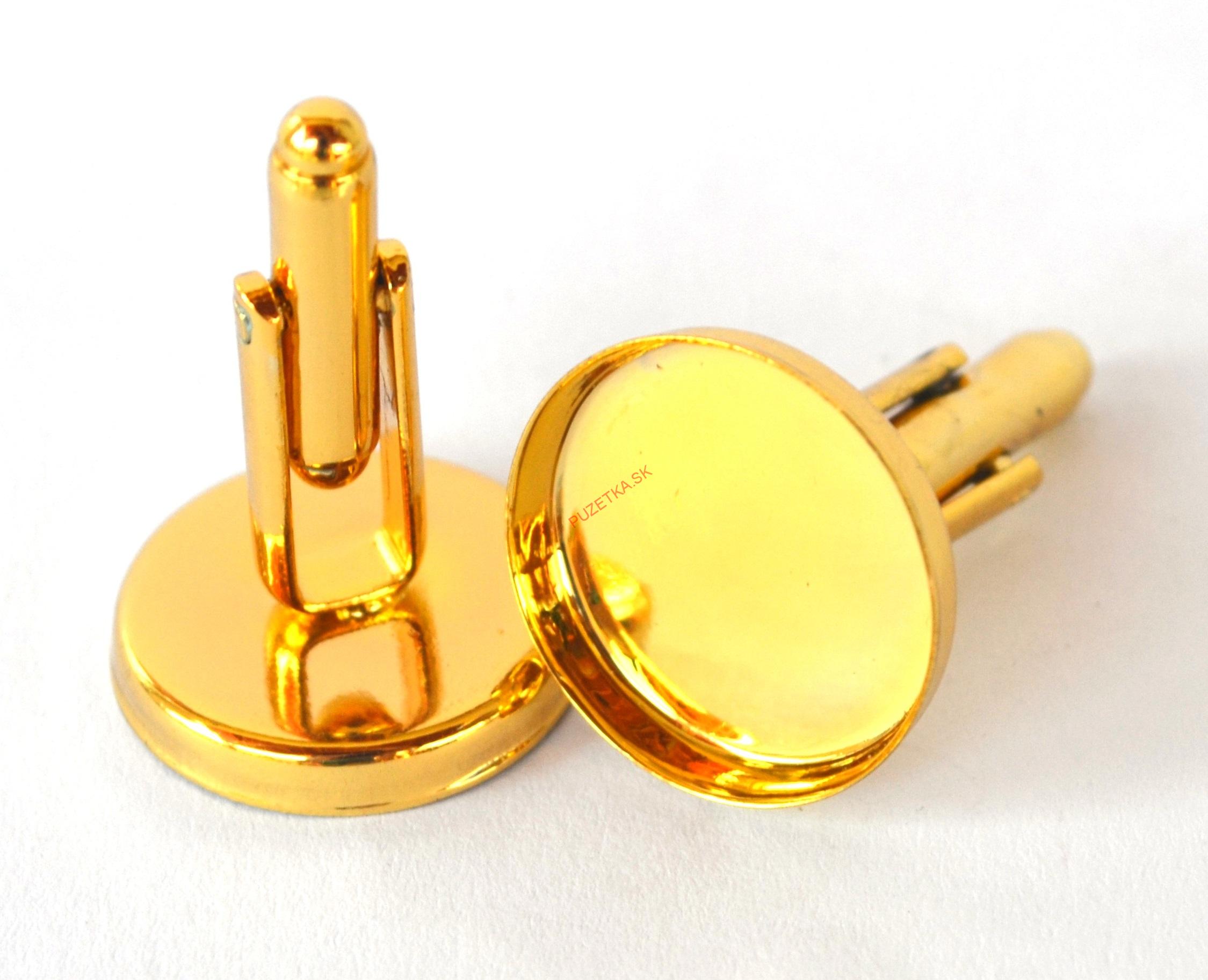 Lôžka na manžetové gombíky 20 mm- zlatá farba II. trieda